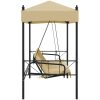 Hammock med tak sandvit stål vidaXL – miniatyr 6