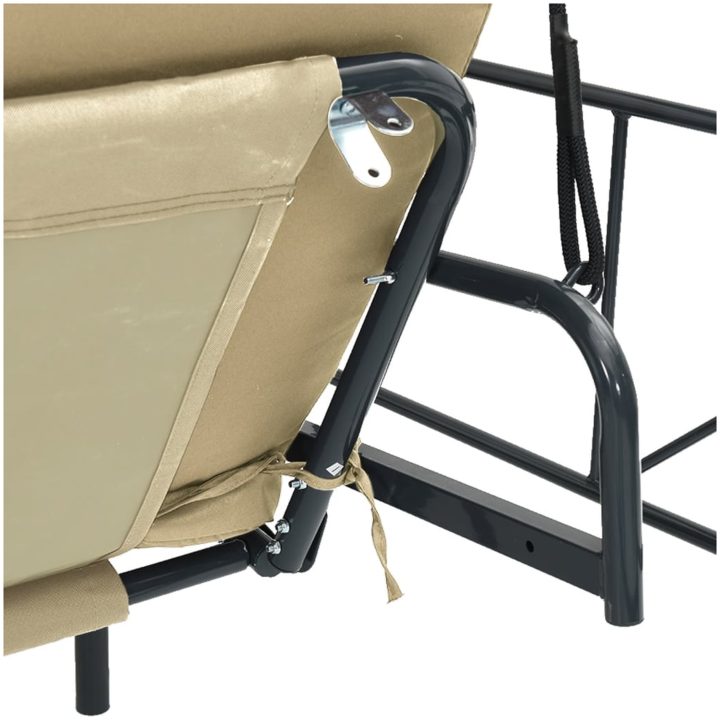 Hammock med tak sandvit stål vidaXL – bild 9