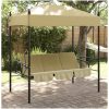 Hammock med tak sandvit stål vidaXL – miniatyr 1