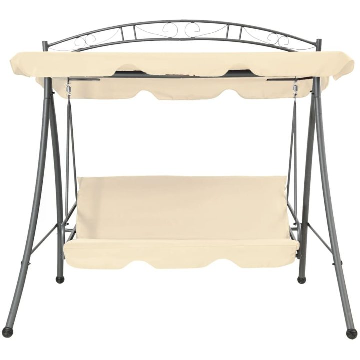 Hammock med tak sandvit vidaXL – bild 2