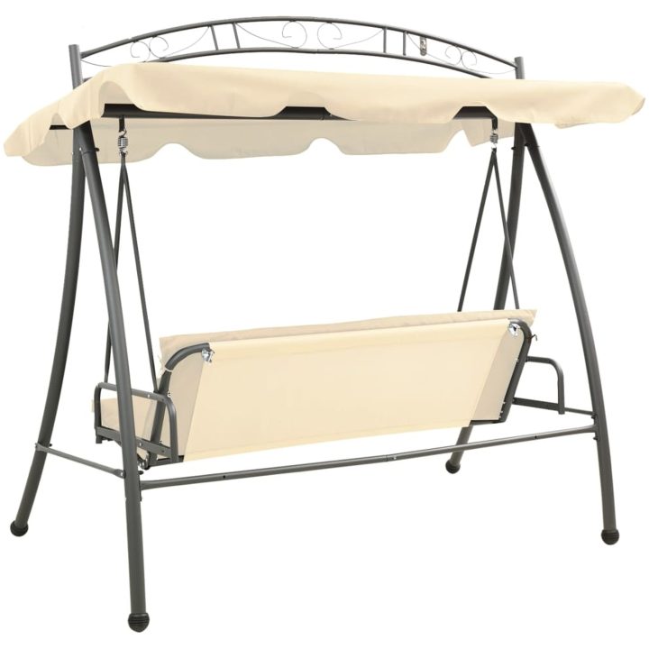 Hammock med tak sandvit vidaXL – bild 4