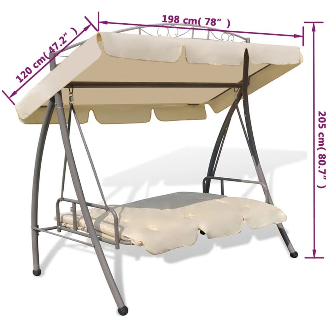 Hammock med tak sandvit vidaXL – bild 6