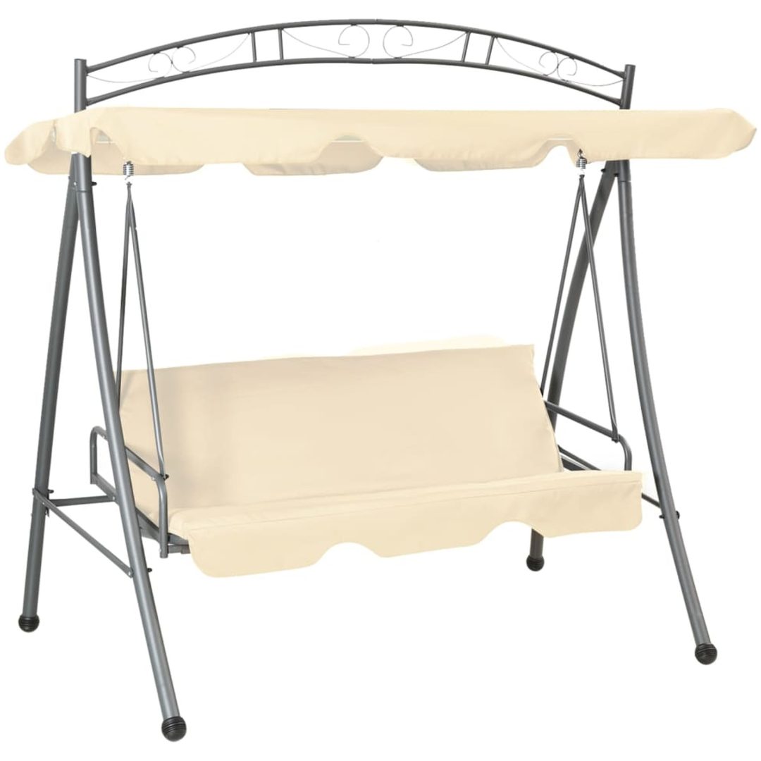 Hammock med tak sandvit vidaXL