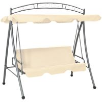 Hammock med tak sandvit vidaXL