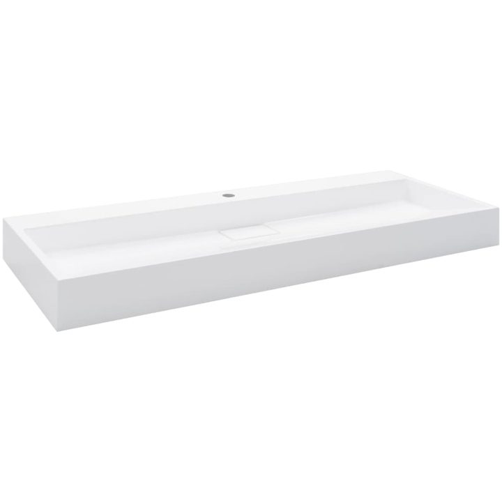 Handfat 120x46x11 cm mineralgjuten vit vidaXL 120 x 46 x 11 cm (1 hål) – bild 2