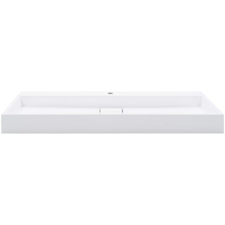 Handfat 120x46x11 cm mineralgjuten vit vidaXL 120 x 46 x 11 cm (1 hål) – bild 3