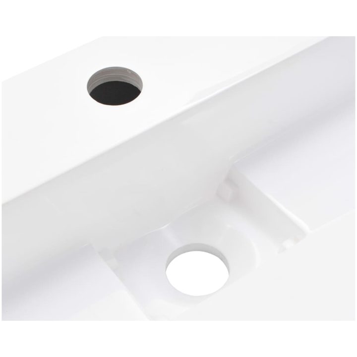 Handfat 120x46x11 cm mineralgjuten vit vidaXL 120 x 46 x 11 cm (1 hål) – bild 7