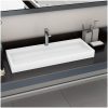 Handfat 120x46x11 cm mineralgjuten vit vidaXL 120 x 46 x 11 cm (1 hål) – miniatyr 1