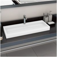 Handfat 120x46x11 cm mineralgjuten vit vidaXL