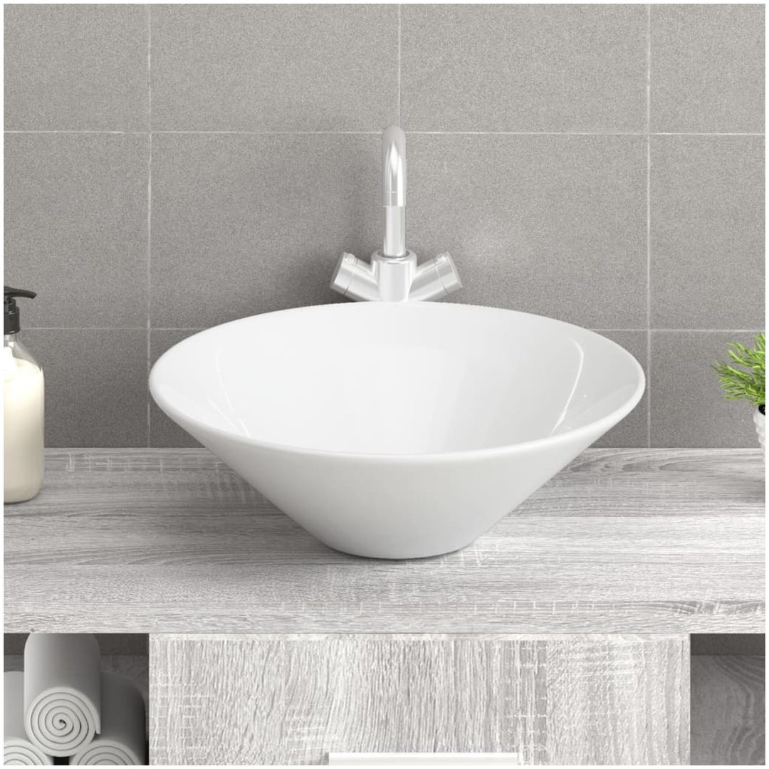 Handfat 2 st vit 42x42x14 cm keramik vidaXL – bild 3