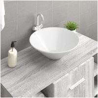 Handfat 2 st vit 42x42x14 cm keramik vidaXL