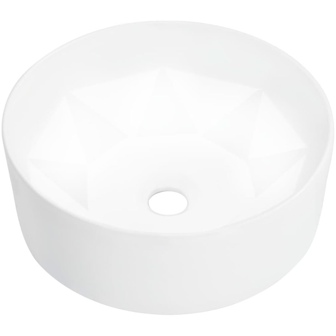 Handfat 36x14 cm keramik vit vidaXL