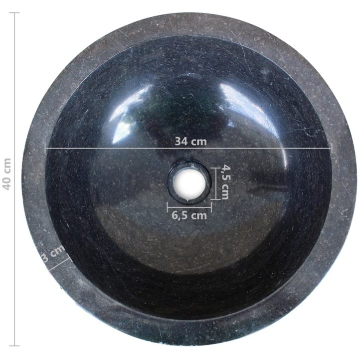 Handfat 40 cm marmor svart vidaXL – bild 6