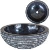 Handfat 40 cm marmor svart vidaXL – miniatyr 1