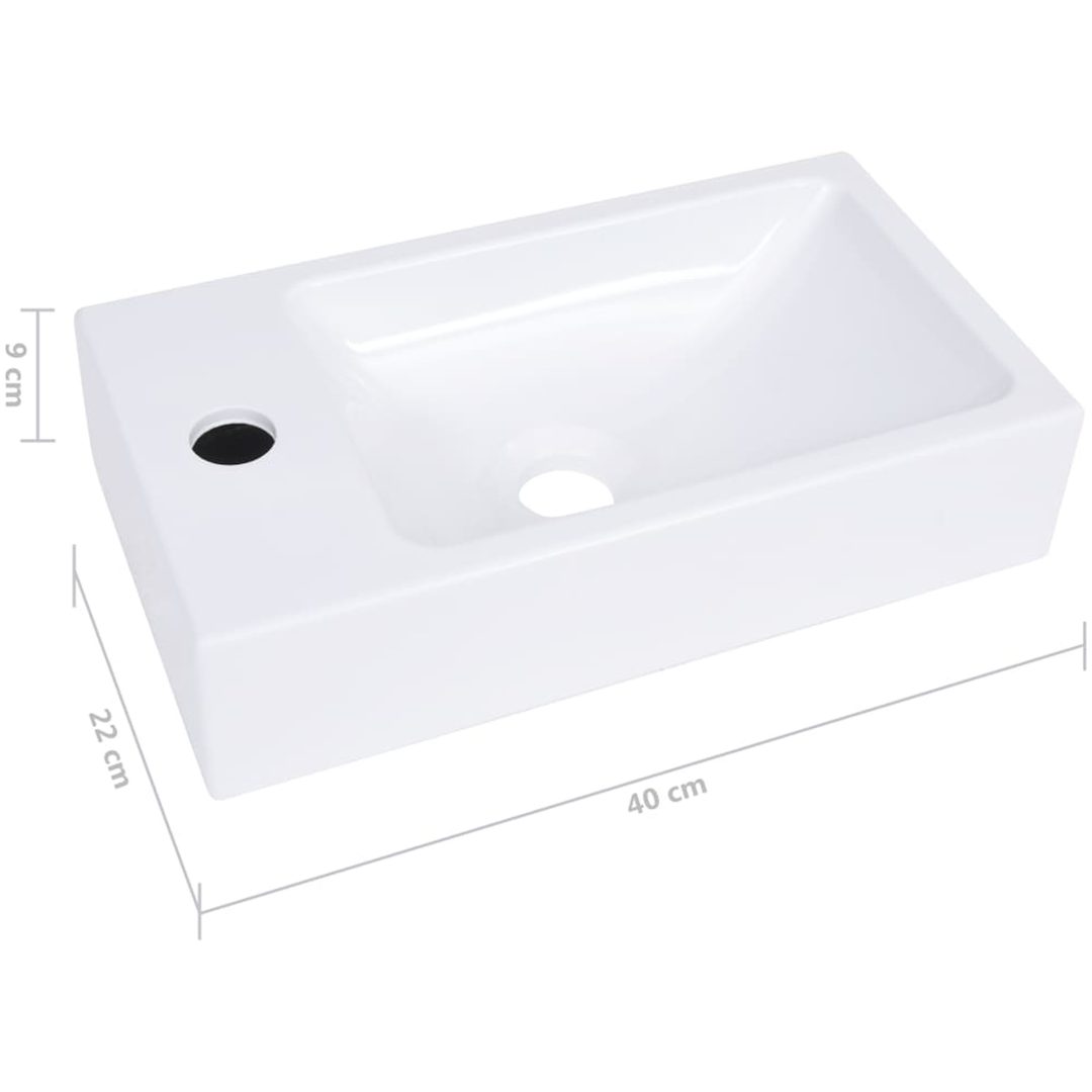 Handfat 400x220x90 cm SMC vit vidaXL – bild 7