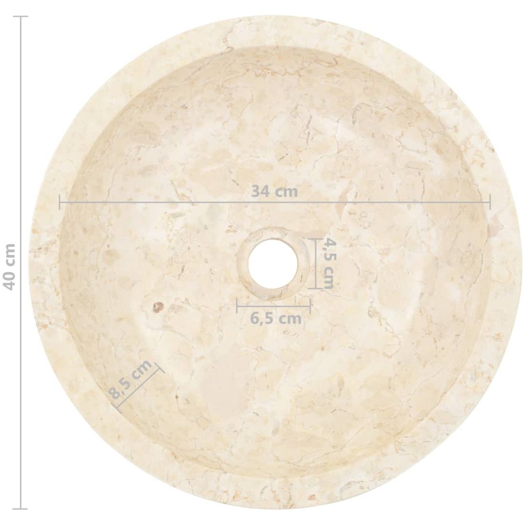 Handfat 40x12 cm marmor gräddvit vidaXL – bild 9