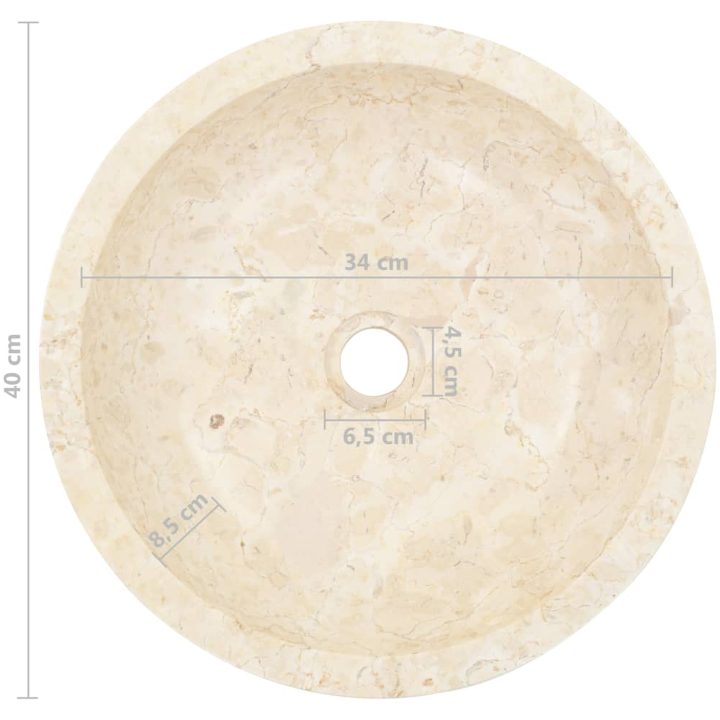 Handfat 40x12 cm marmor gräddvit vidaXL – bild 9