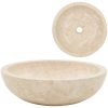 Handfat 40x12 cm marmor gräddvit vidaXL – miniatyr 1