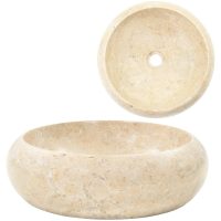 Handfat 40x12 cm marmor gräddvit vidaXL