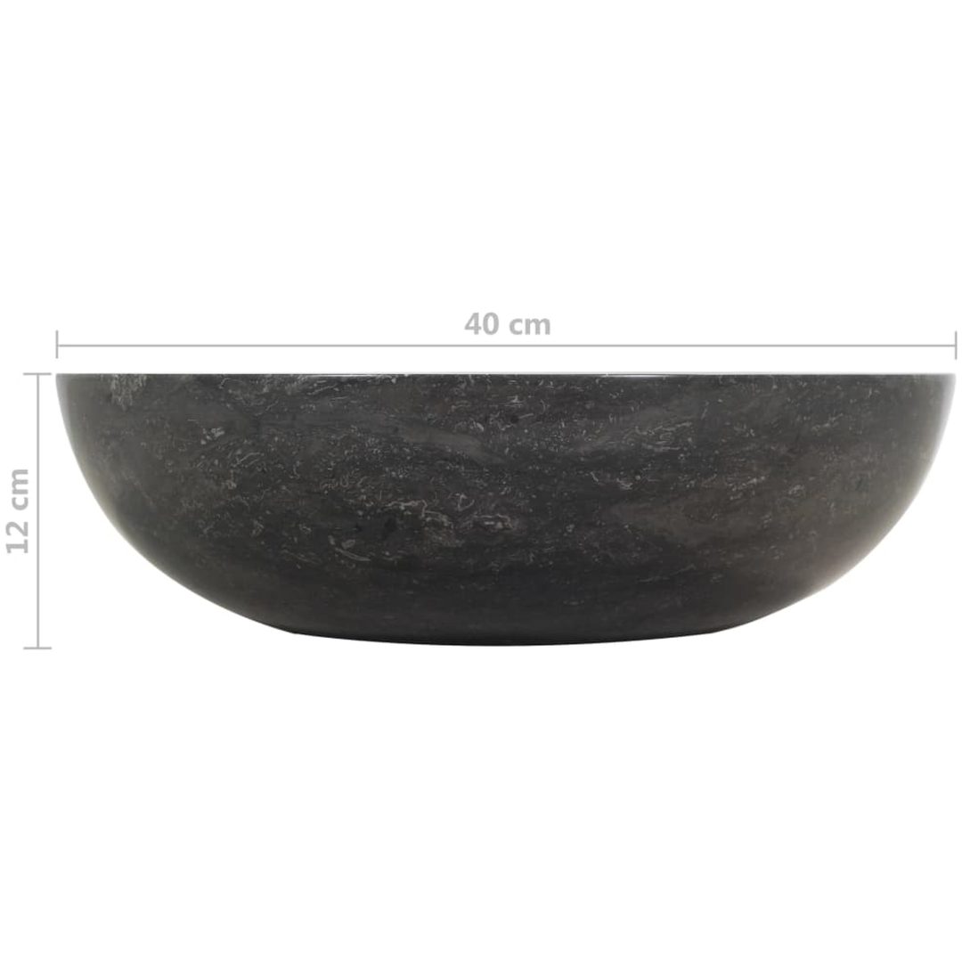 Handfat 40x12 cm marmor svart vidaXL – bild 8