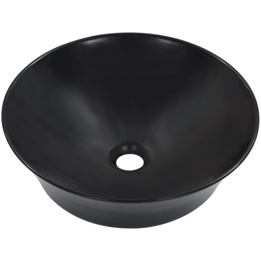 Handfat 41x12,5 cm keramik svart vidaXL – bild 2