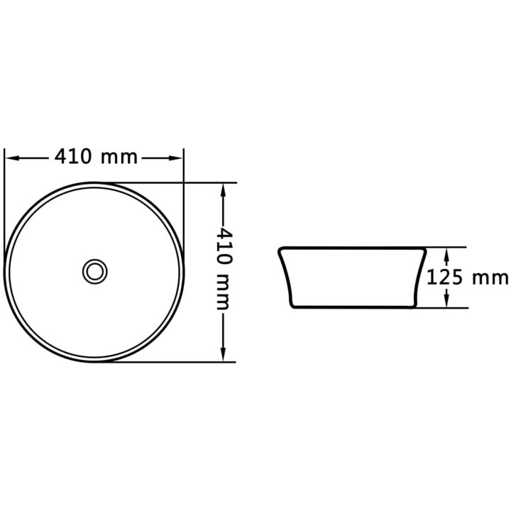 Handfat 41x12,5 cm keramik svart vidaXL – bild 6