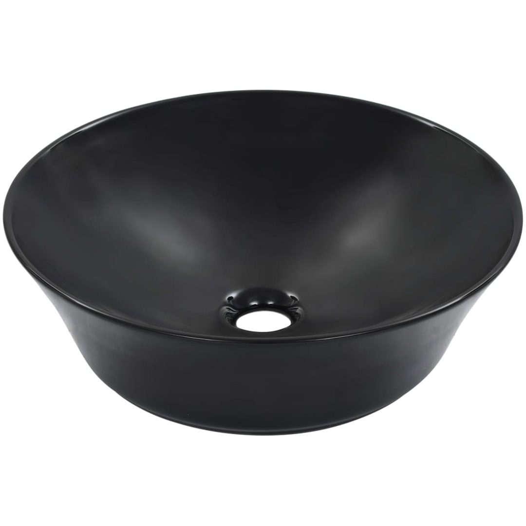 Handfat 41x12,5 cm keramik svart vidaXL