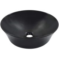 Handfat 41x12,5 cm keramik svart vidaXL