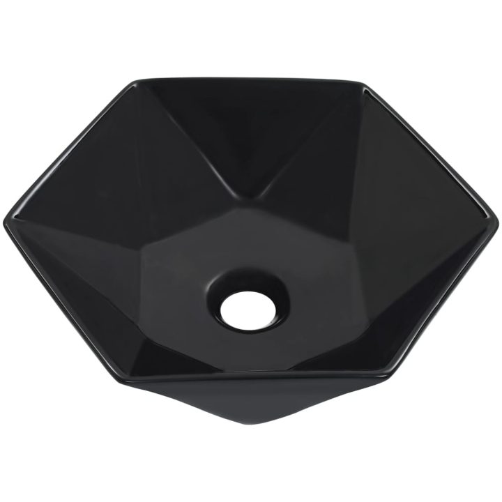 Handfat 41x36,5x12 cm keramik svart vidaXL – bild 2