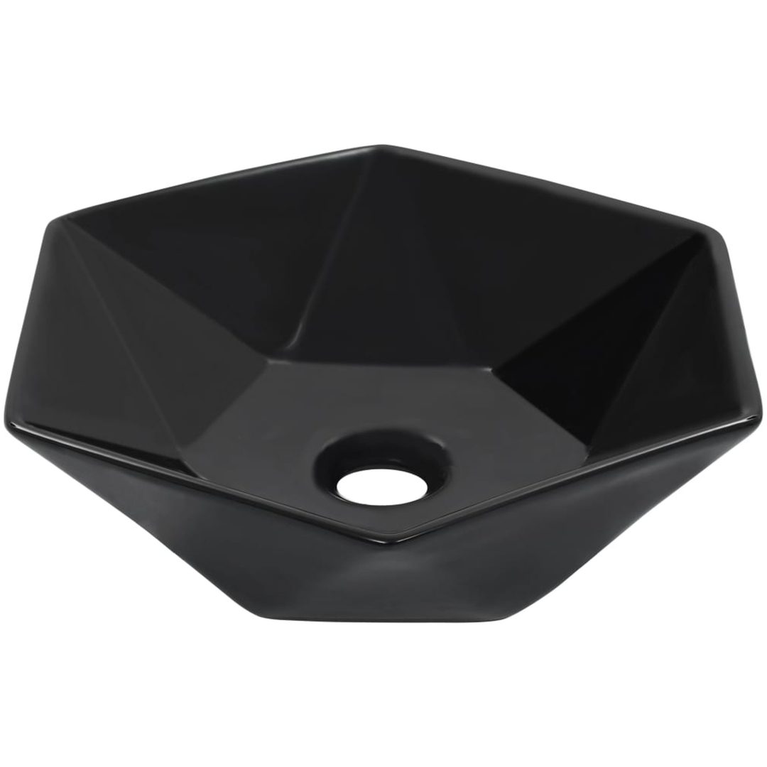 Handfat 41x36,5x12 cm keramik svart vidaXL
