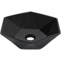 Handfat 41x36,5x12 cm keramik svart vidaXL