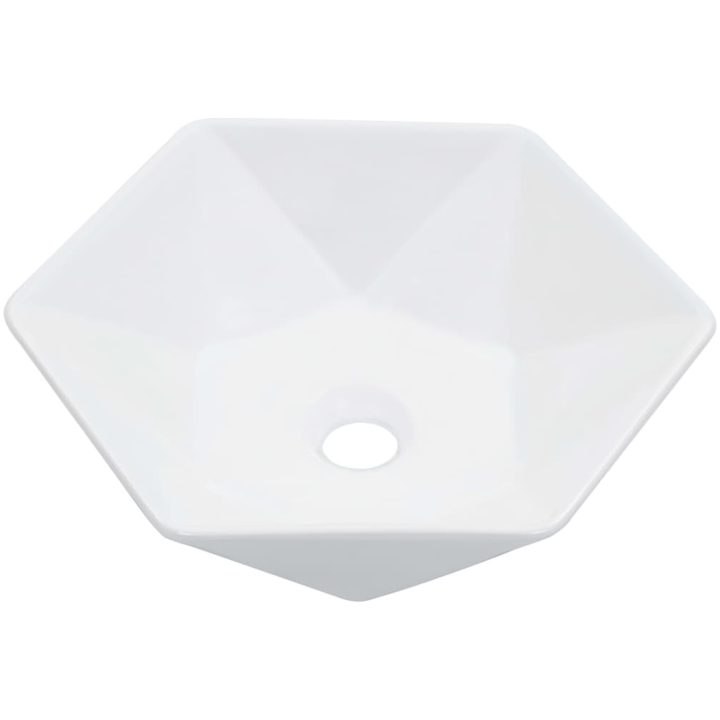 Handfat 41x36,5x12 cm keramik vit vidaXL – bild 2