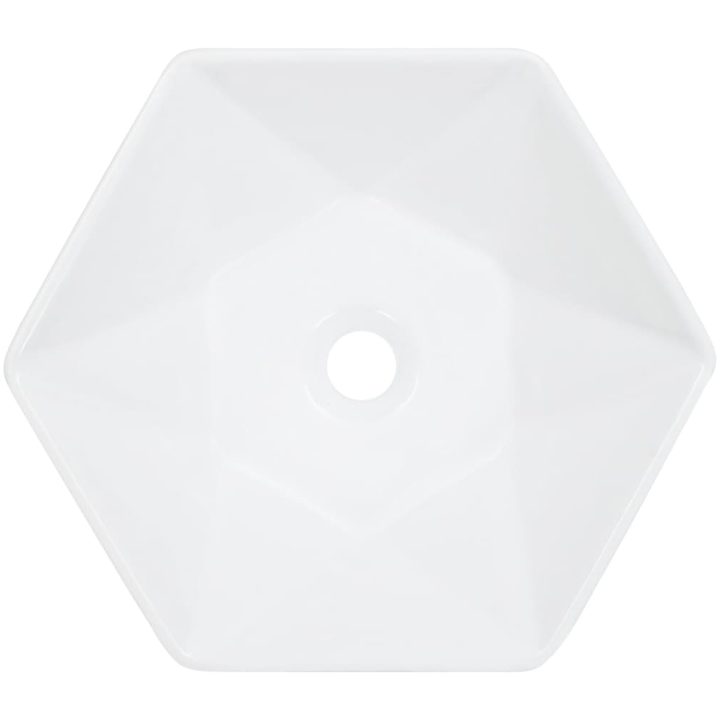 Handfat 41x36,5x12 cm keramik vit vidaXL – bild 3