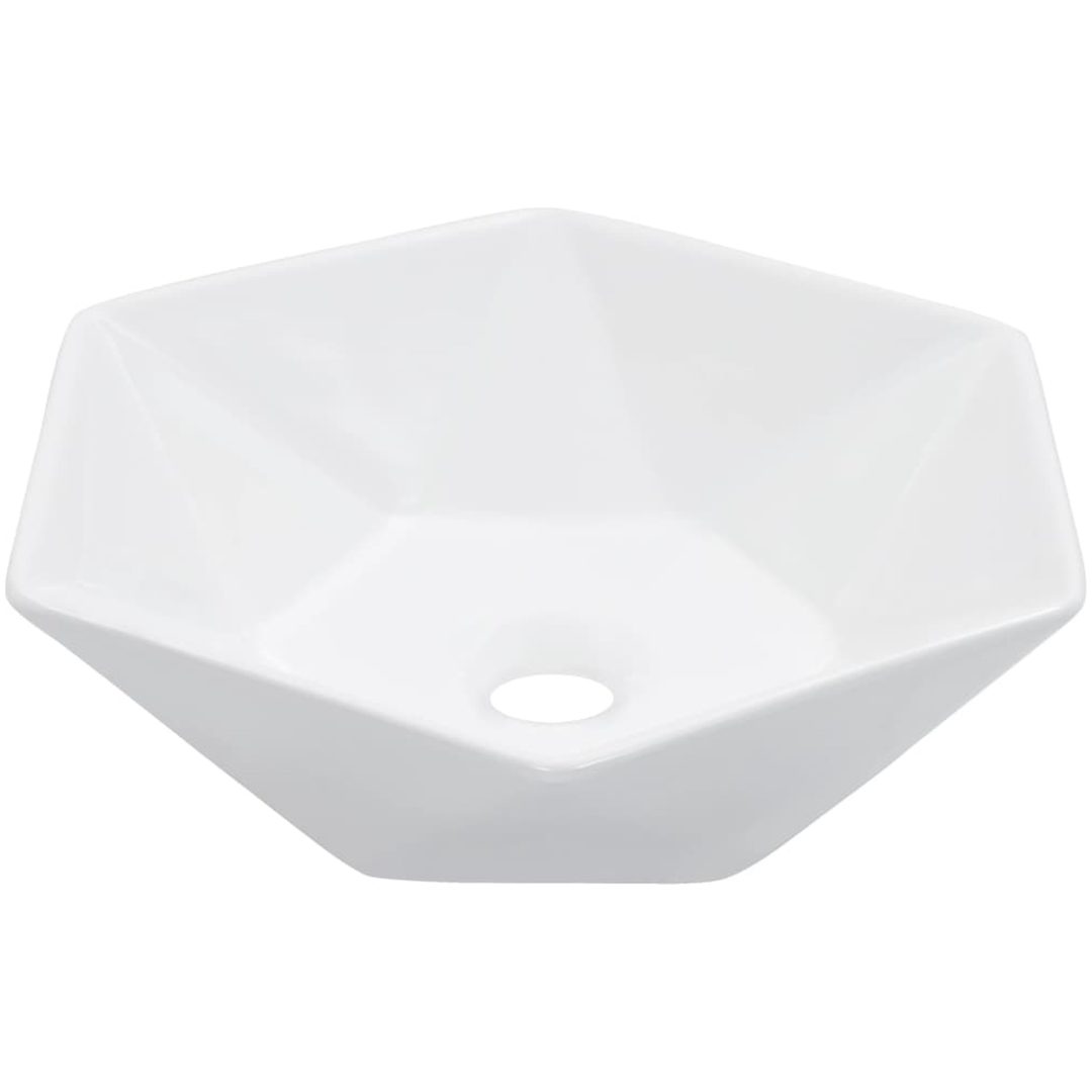 Handfat 41x36,5x12 cm keramik vit vidaXL