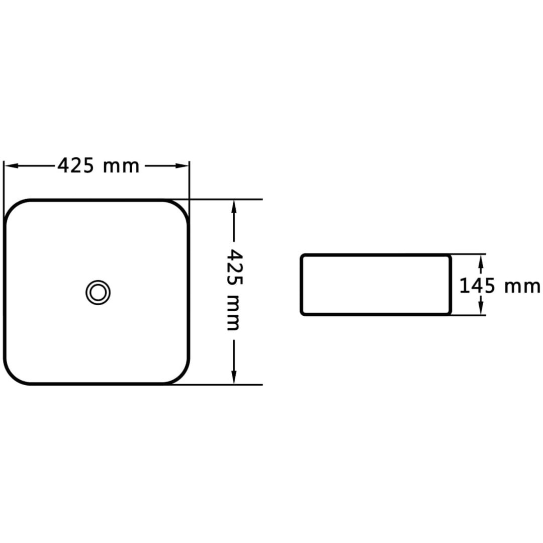 Handfat 42,5x42,5x14,5 cm keramik svart vidaXL – bild 6