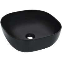 Handfat 42,5x42,5x14,5 cm keramik svart vidaXL