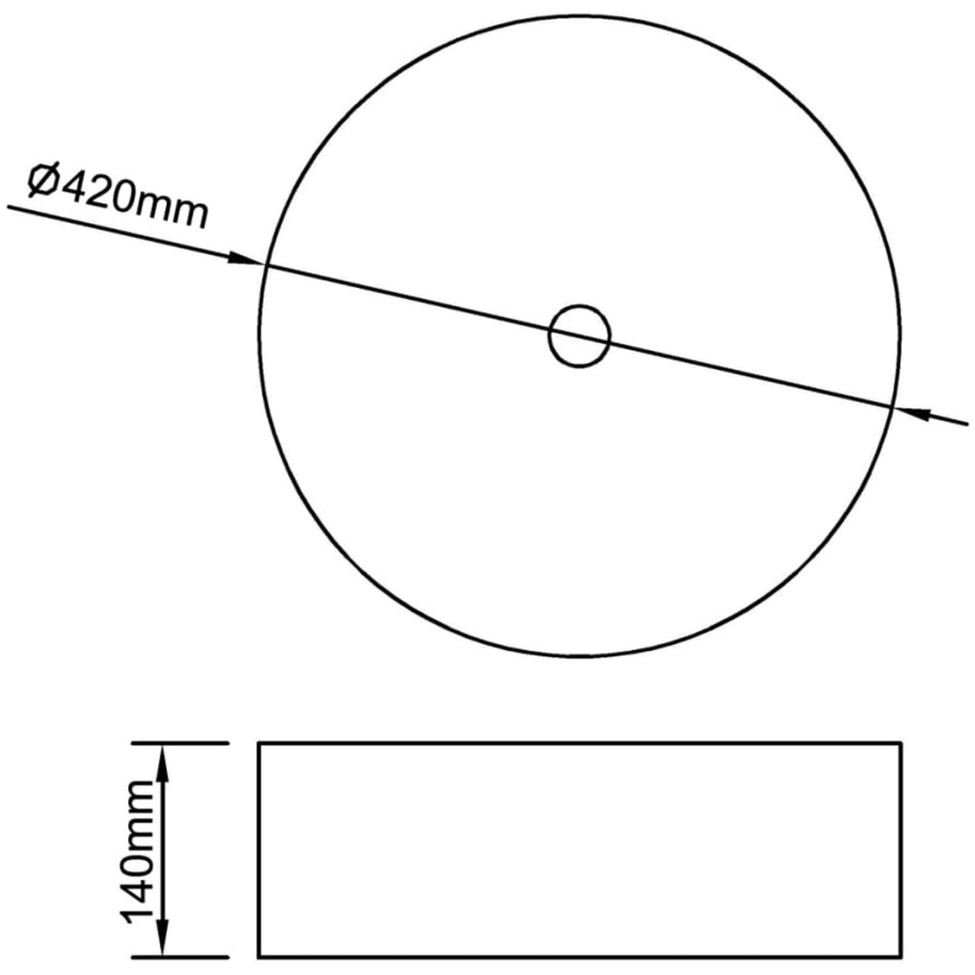 Handfat 42x14 cm keramik silver vidaXL – bild 6