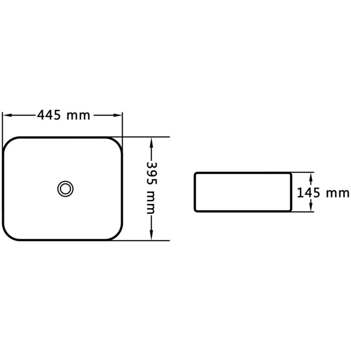 Handfat 44,5x39,5x14,5 cm keramik vit vidaXL – bild 6
