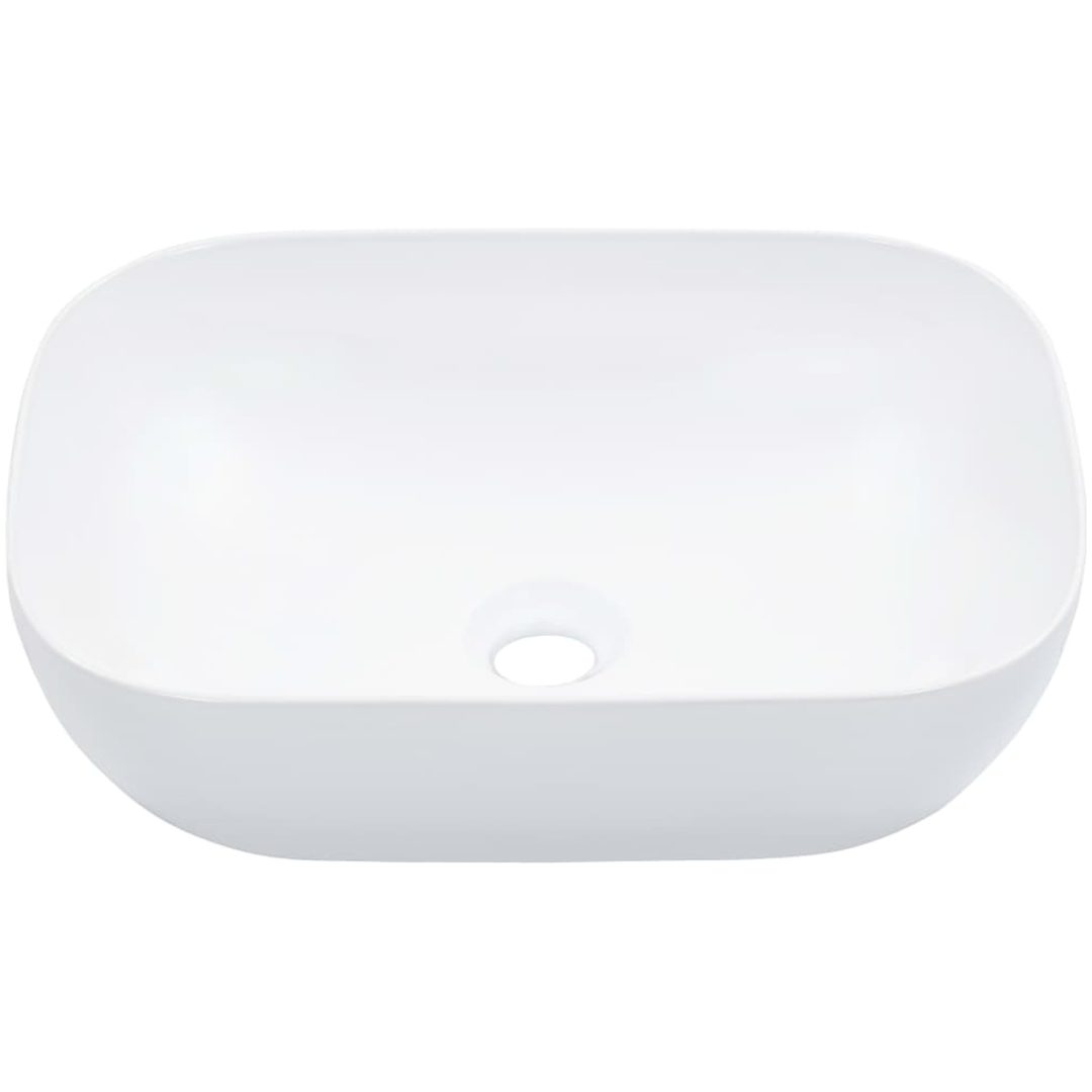 Handfat 45,5x32x13 cm keramik vit vidaXL – bild 2