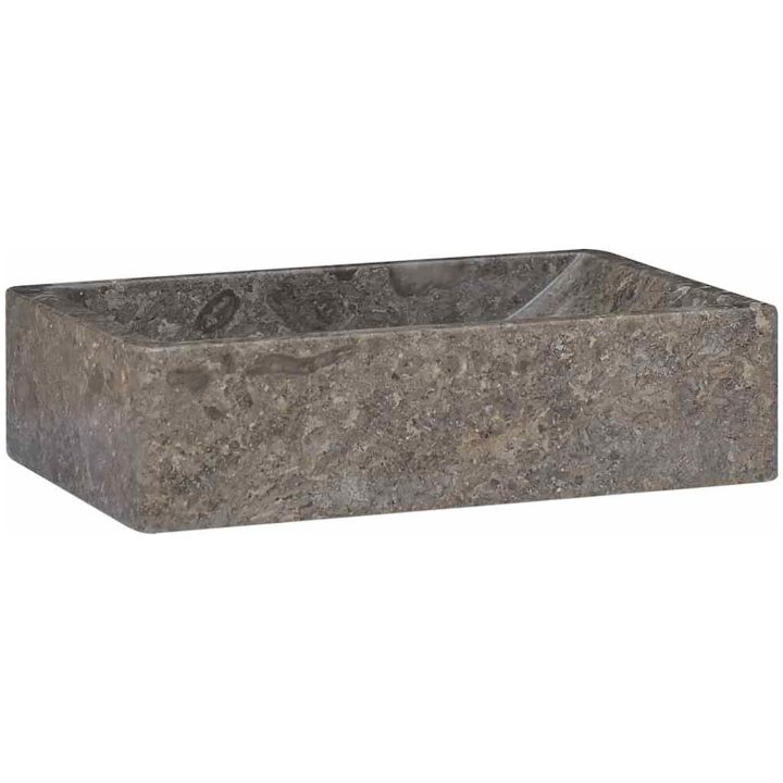 Handfat 45x30x12 cm marmor grå högglans vidaXL – bild 2