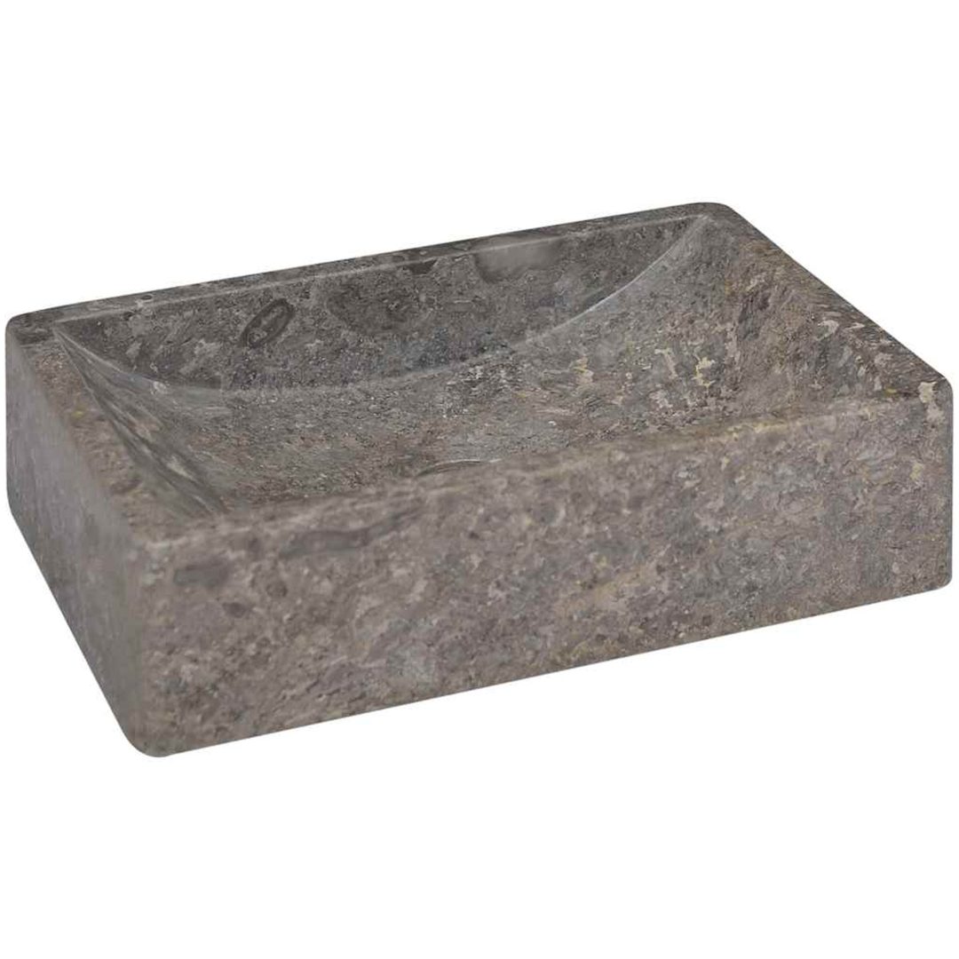 Handfat 45x30x12 cm marmor grå högglans vidaXL – bild 6