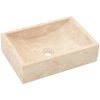 Handfat 45x30x12 cm marmor gräddvit högglans vidaXL – miniatyr 2