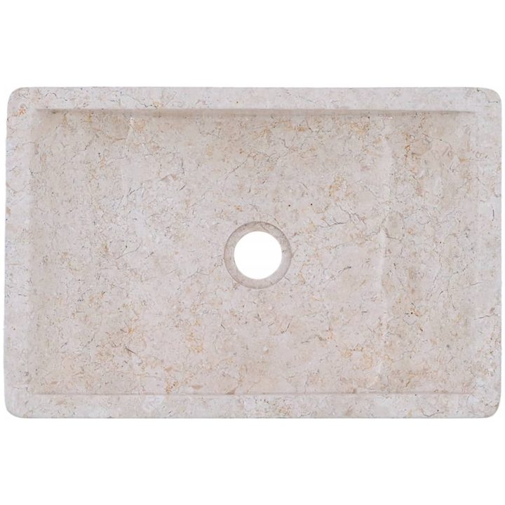 Handfat 45x30x12 cm marmor gräddvit högglans vidaXL – bild 11
