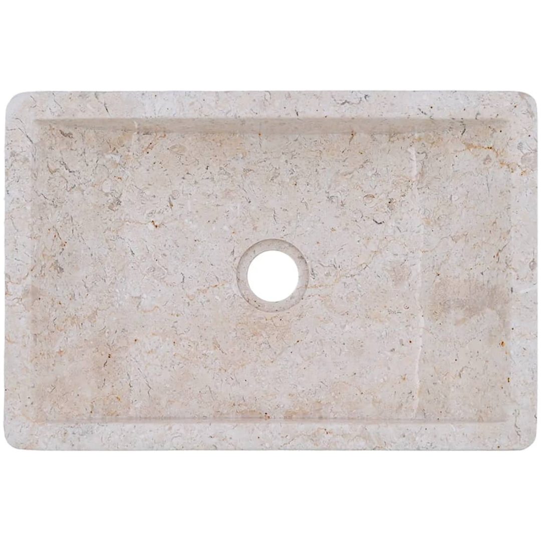 Handfat 45x30x12 cm marmor gräddvit högglans vidaXL – bild 12