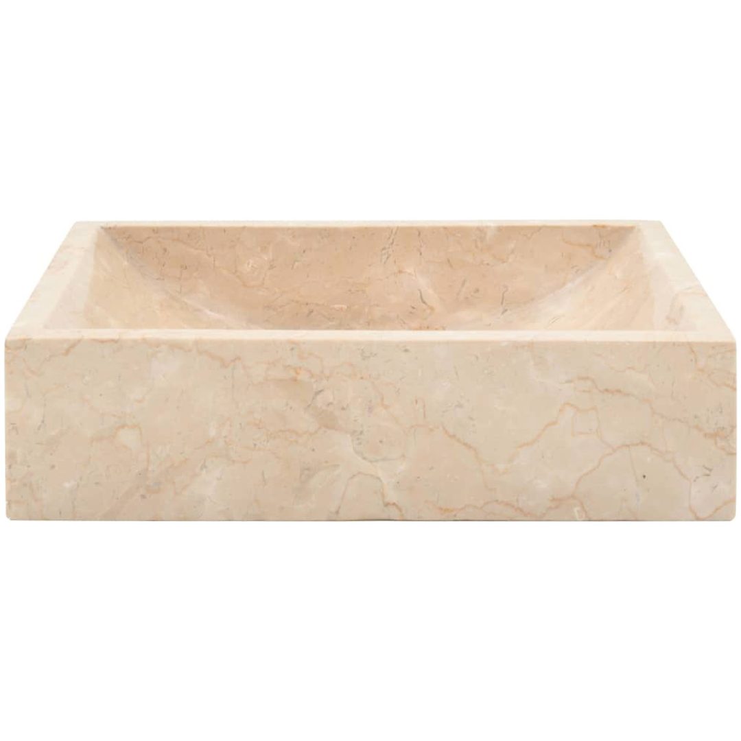 Handfat 45x30x12 cm marmor gräddvit högglans vidaXL – bild 3