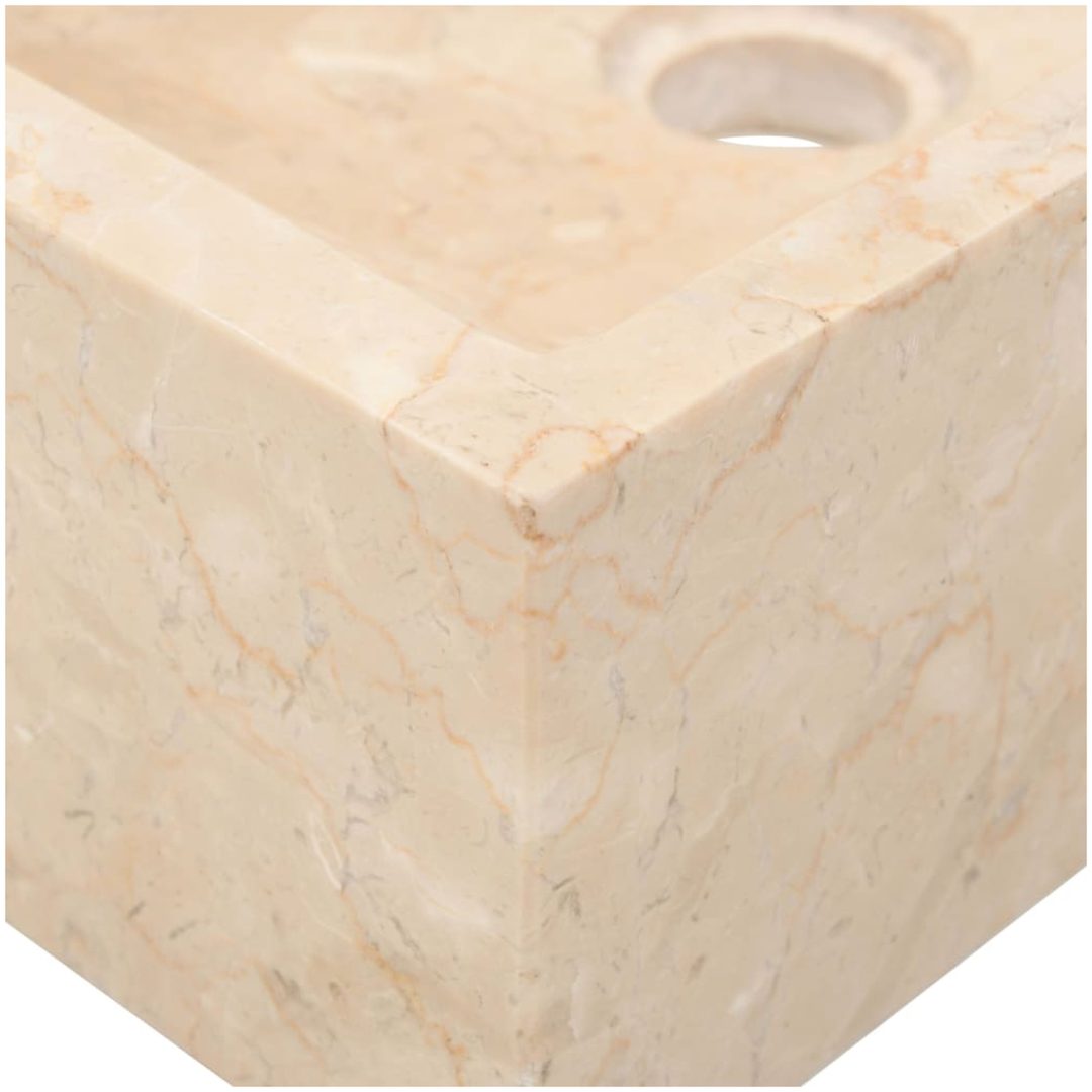 Handfat 45x30x12 cm marmor gräddvit högglans vidaXL – bild 6