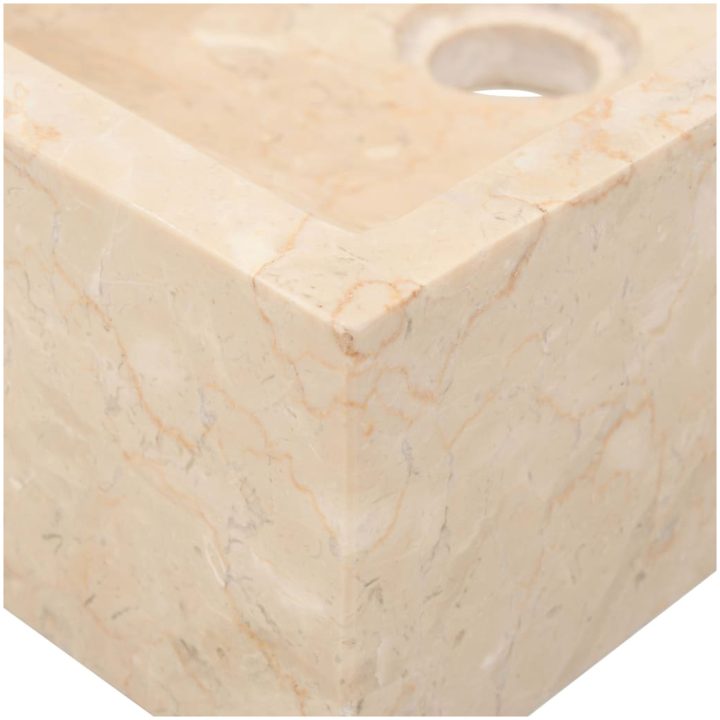 Handfat 45x30x12 cm marmor gräddvit högglans vidaXL – bild 6