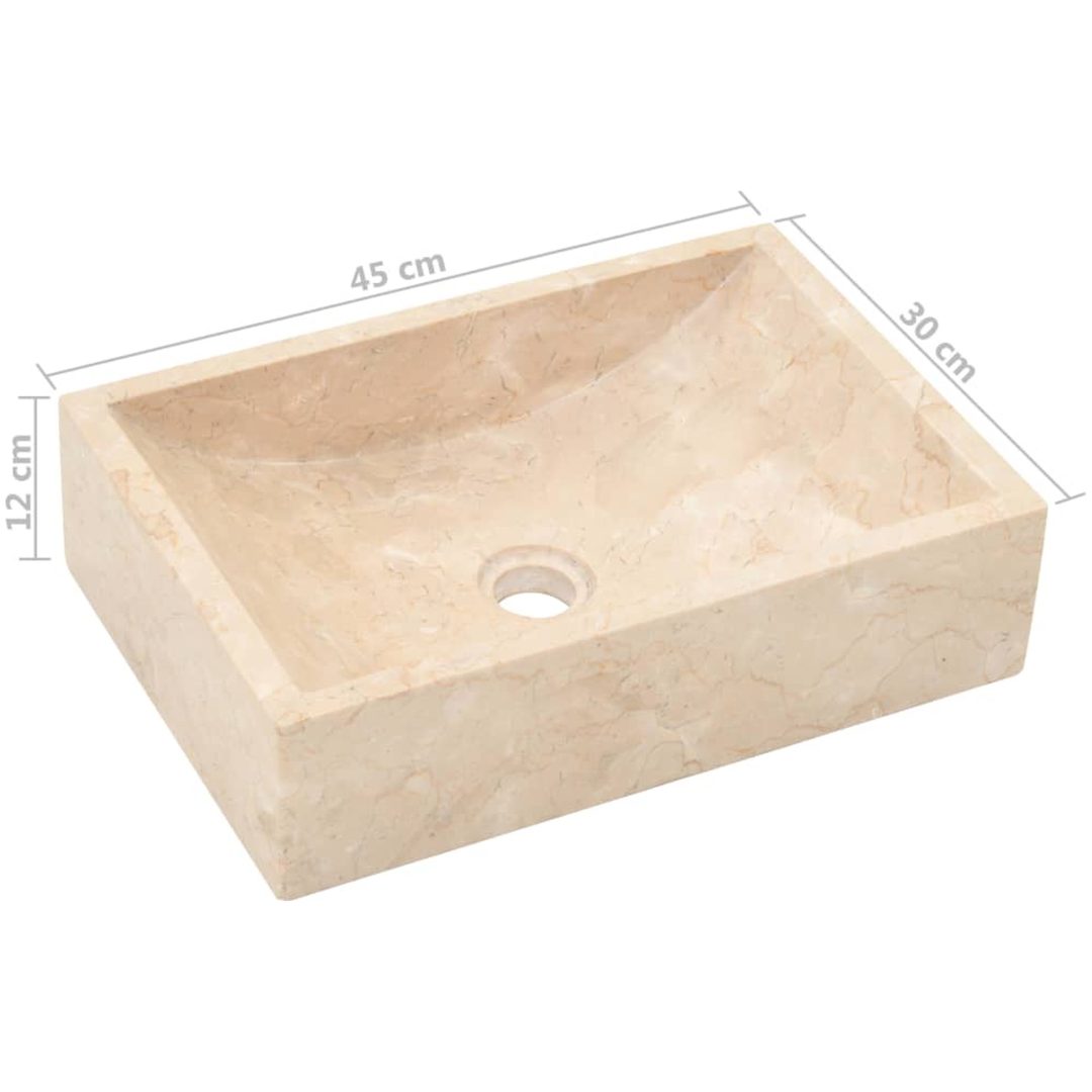 Handfat 45x30x12 cm marmor gräddvit högglans vidaXL – bild 8