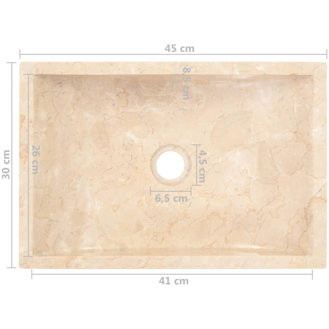 Handfat 45x30x12 cm marmor gräddvit högglans vidaXL – bild 9