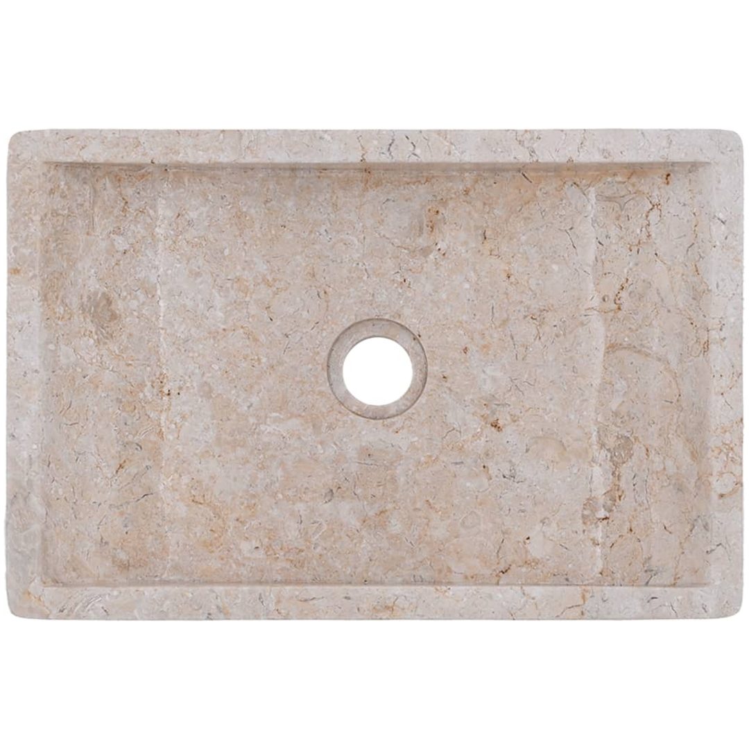 Handfat 45x30x12 cm marmor gräddvit högglans vidaXL – bild 10